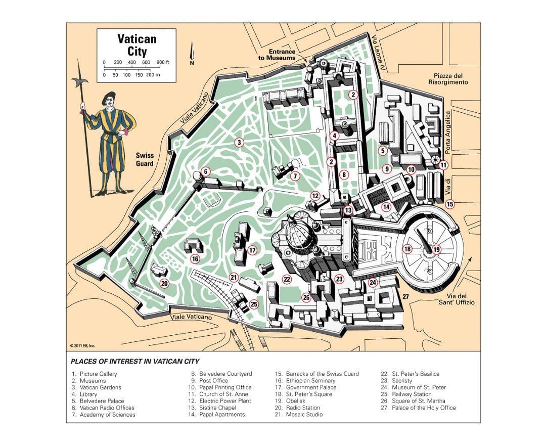 harta muzeul Vatican layout
