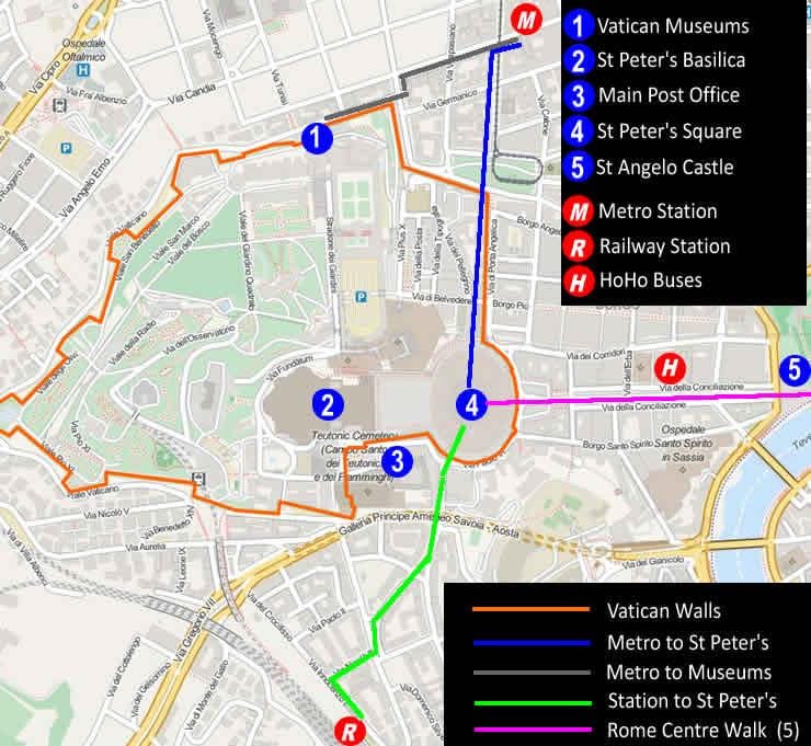 intrarea la muzeul Vatican hartă